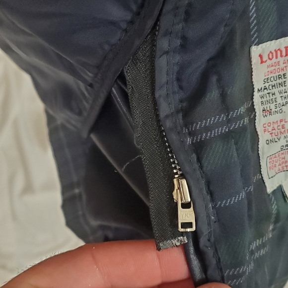 London Fog Womens Jacket Coat Multicolor Navy Plaid Snap Mock Neck Pockets Sz 0X - Picture 11 of 11